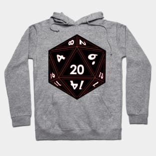 Black D20 Dice (Red Outline) Full Size Hoodie